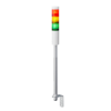 Patlite LED Signalsäule LR4-302LJNW-RYG, Gehäuasefarbe Weiss, LED-Farben Rot, Orange, Grün, Stangenmontage mit L-Halterung