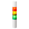 Patlite LED Signalsäule LR4-302WJBW-RYG, Gehäusefarbe Weiss, LED-Farben Rot, Orange, Grün, Direktmontage, mit Summermodul