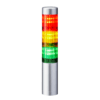 Patlite LED Signalsäule LR4-302WJNU-RYG, Gehäusefarbe Silber, LED-Farben Rot, Orange, Grün, Direktmontage, ohne Summermodul