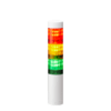 Patlite LED Signalsäule LR4-302WJNW-RYG, Gehäusefarbe Weiss, LED-Farben Rot, Orange, Grün, Direktmontage, ohne Summermodul