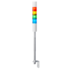 Patlite LED Signalsäule LR4-402LJBW-RYGB Gehaeusefarbe Weiss, LED Farben Rot Orange Grün Blau, Stangenmontage mit L-Halterung, mit Summermodul