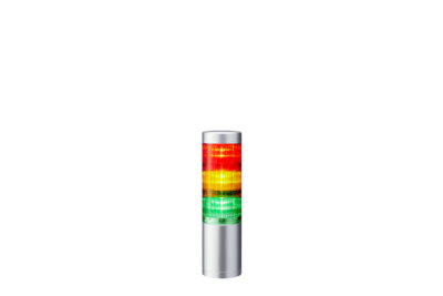 Patlite LR6-302WJNU-RYG LED Signalsäzule 60mm, Gehäusefarbe silber