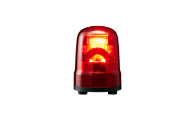 Patlite SKH-M2T-R Signalleuchte Meldeleuchte Drehspiegelleuchte, Durchmesser 100mm, Farbe rot, OHNE Summer, mit Klemmleiste